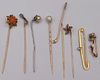 JEWELRY. Assorted Grouping of Gold Pins.