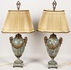 PAIR OF FRENCH GILT BRONZE MOUNTED MARBLE CASSOLLETTES