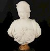 ITALIAN CARRARA MARBLE BUST OF MARIE ANTIONETTE