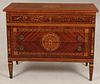 ITALIAN FINE MARQUETRY INLAID MAHOGANY AND ROSEWOOD COMMODE