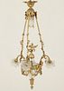 19TH C. FRENCH GILT BRONZE AND CRYSTAL 3 ARM CHANDELIER