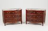 PAIR OF LOUIS XV PROVINCIAL CARVED WALNUT SERPENTINE COMMODES