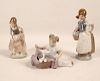 GROUP OF 3 MISCELLANEOUS LLADRO PORCELAIN FIGURINES