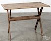 Pine sawbuck table, 19th c., 28'' 1/2'' h., 40'' w., 20 3/4'' d. Provenance: Barbara Hood