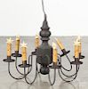 Contemporary painted pine hanging chandelier, 16'' h. Provenance: Barbara Hood's Country Store