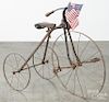 Child's primitive tricycle, 19th c., overall - 32 1/2'' h. Provenance: Barbara Hood's Country Store