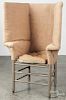 Contemporary country ''make-do'' wing back chair, overall - 48'' h. Provenance: Barbara Hood