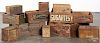 Twelve wooden advertising shipping boxes, ca. 1900, largest - 7 1/2'' h., 21 1/2'' l.