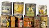 Fifteen miscellaneous advertising tins, 20th c., tallest - 5 3/4''. Provenance: Barbara Hood