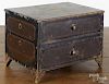 Pennsylvania painted pine dresser box, 19th c., with two drawers