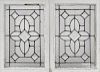 Pair of leaded glass windows, ca. 1900, overall - 20'' x 14''.