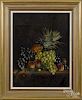 J. Pierpoint (American, late 19th c.), oil on canvas still life with fruit, signed lower right