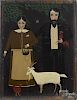 A. Glazier (East Berlin, Pennsylvania 20th c.), oil on panel of a man and woman, signed lower right