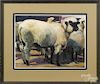 Carol Gord (American 20th c.), watercolor of a sheep, signed lower right, 12 1/2'' x 17''.