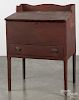 Pennsylvania painted pine work desk, early 19th c., retaining the original red surface, 45 1/2'' h.