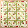 Pennsylvania tulip appliqué quilt, late 19th c., with a swag border, 104'' x 102''