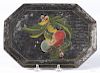 Pennsylvania painted tole tray, 19th c., with floral decoration, 8 3/4'' l., 6'' w.