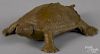 Wilton painted cast iron water turtle doorstop, early 20th c., 8 3/4'' l.
