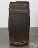 Primitive oak wood staved barrel, 19th c., 37 1/2'' h.