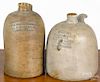 Two Baltimore, Maryland stoneware jugs, 19th c., one stamped Gilbert Bros & Co. Wholesale Druggists