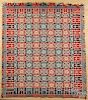 Pennsylvania or Maryland jacquard coverlet, inscribed R. Kirk woven in 1845, 98'' x 84''.