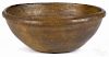 Turned wooden bowl, 19th c., 5 1/4'' h., 15'' dia.