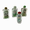 Collection of 4 Reverse Painted Snuff Bottles
