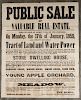 Chester County, Pennsylvania printed auction broadside, dated 1859, 19'' x 22''