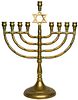 Brass Star of David Menorah