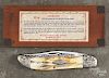 Case 1976 Bicentennial commemorative pocket knife, serial #9970, with display case.