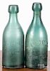 Two Pennsylvania blob top soda bottles, to include R. Riddle Philad and F. O'Neill Downingtown