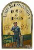 English painted pine trade sign, 20th c., inscribed Lady Blessington's Homes for Heroes