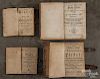 Four Early Pennsylvania leather bound books, to include Wudrian's Kreutz-Schule - Ephrata 1762