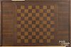 Inlaid double-sided gameboard, late 19th c., with an old alligator finish, 28'' x 18 3/4''.
