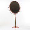 Vintage Copper Dresser Oval Mirror