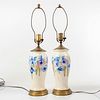 Pair of Moorcroft Iris Table Lamps