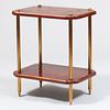 Regency Style Brass-Mounted Red Japanned Two-Tier Side Table