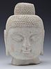 Chinese Carved Marble Buddha Head