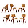 CHARLES AND RAY EAMES Six dining chairs