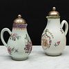 Two Silver-Mounted Chinese Export Porcelain Jugs