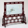 Chinese Mahogany and Glass Table Screen, of Recent Manufacture