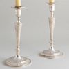 Pair Tiffany & Co. Silver Candlesticks Mounted as Lamps