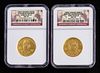 2 First Spouses Gold Coins - Washington & Monroe
