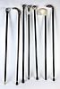 Group of 7 Sterling Silver And Other Walking Sticks