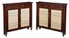 Pair of Regency Style Mahogany Grille Door Cabinets