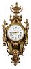 Louis XV/Style Bronze Enameled Cartel Clock
