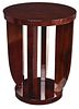 French Art Deco Figured Mahogany Pedestal Side Table