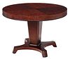 Neoclassical Style Veneered Extension Pedestal Table