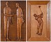 Two Wade Martin Carved Wood Plaques
