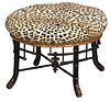 Victorian Faux Bamboo Leopard Print Taboret